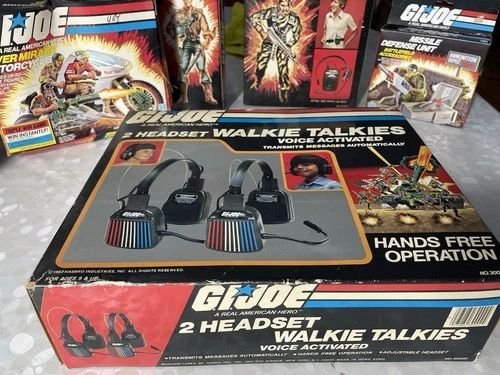 Vintage GI Joe 2 Headset Walkie Talkies Voice Activated Hasbro Box