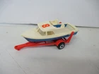 Matchbox Lesney Superfast SF9 Boat & Trailer- "8" label, orange trailer from TP