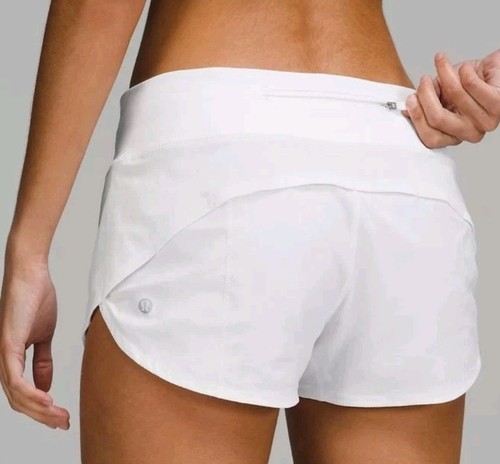 Lululemon Speed Up Low-Rise Lined Short 2.5" White Running Shorts Size 4