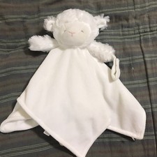 Carters White Sheep Lamb Lovey Security Blanket Pacifier Holder Soft Plush 2016