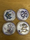 4 - 2024 Australian Year of the Dragon 1/2oz  Silver Multi Colored.  2Total Oz