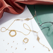 695pcs 18K Gold Spacer Beads 5 Sizes Seamless Smooth Beads 2/2.5/3/4/5mm Loos...