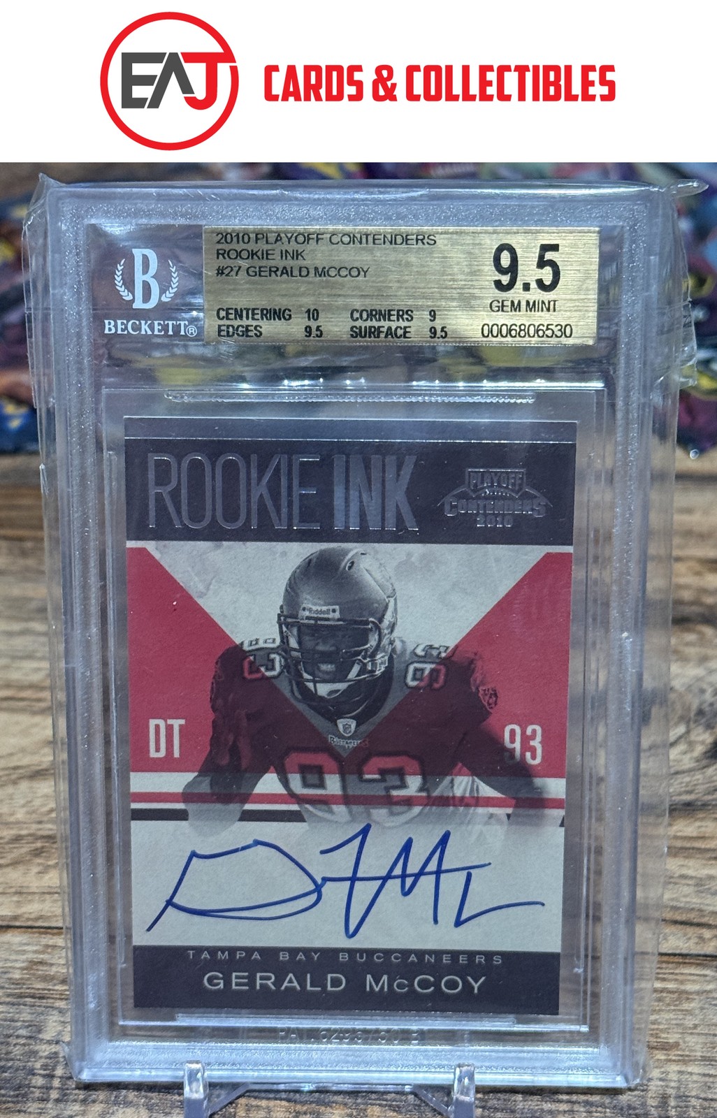 Gerald McCoy 2010 Playoff Contenders Rookie Ink Auto BGS 9.5 10 PR 50 #27 Bucs