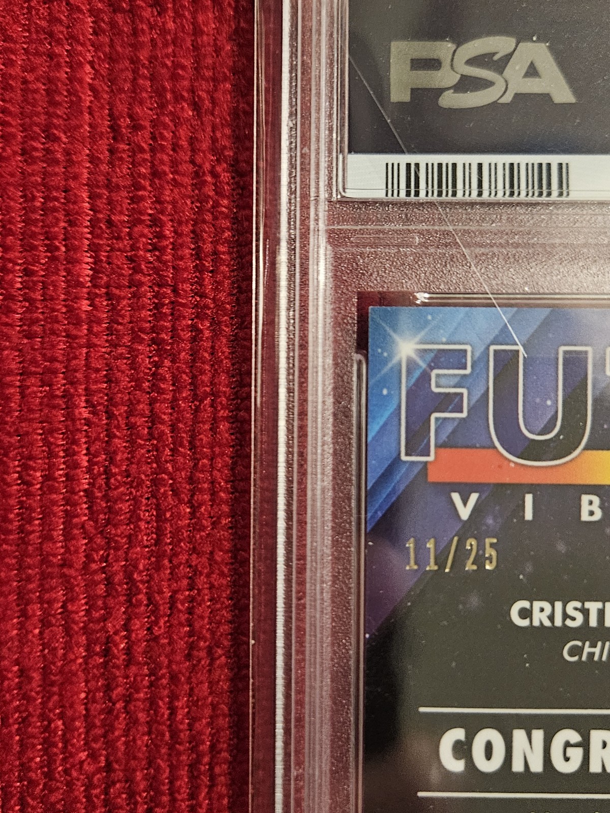 Cristian Hernandez 2021 Bowmans Best Future Vibrance Auto Atomic Refractor PSA 9 view 3