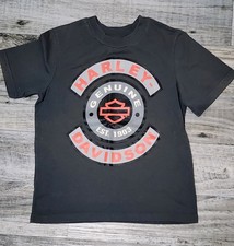 Harley-Davidson Boys Medium 8/10 Gray Short Sleeve Shirt Youth