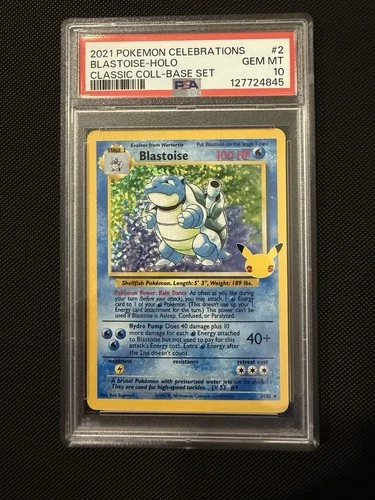 2021 Pokemon Celebrations Classic Base Set #2 Blastoise Holo PSA 10 GEM MINT