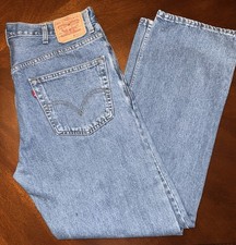 Levi 505 Regular Fit Straight Men’s 38x34 Blue Denim Jeans Classic