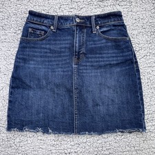 Old Navy Dark Wash Denim Skirt 2 Raw Hem