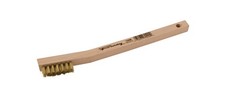 Forney 70490 7-3/4 In. Curved Wood Handle Wire Brush with Brass Bristles