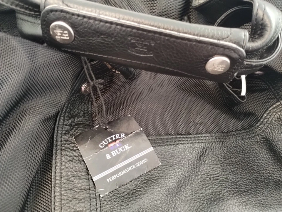 Cutter & Buck Black Canvas And Leather Duffle With Company Logo - Image 2 of 4