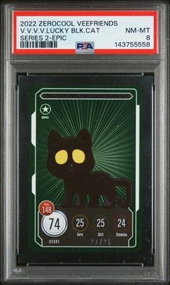 ZEROCOOL VEEFRIENDS SERIES 2 VERY, VERY, VERY, VERY LUCKY BLACK CAT 21/25 PSA 8