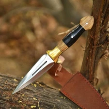 Handmade Double Edge Fix Blade Hunting Dagger Boot Knife EDC Tactical Throwing