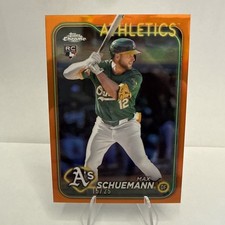 2024 Topps Chrome Update- Max Schuemann #USC42 Orange 15/25 Rookie Athletics