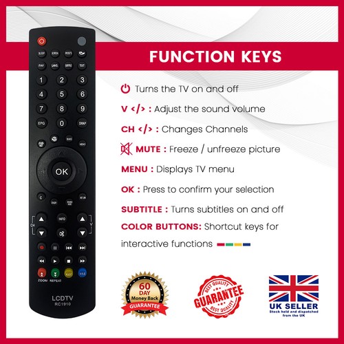 Replacement TV Remote Control For ALBA LCDW16DVDHDF - Picture 3 of 11