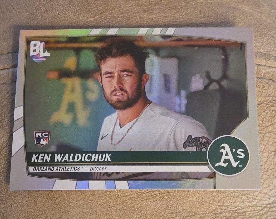2023 Topps Big League #214 Ken Waldichuk Rainbow Foil Oakland Athletics Rookie