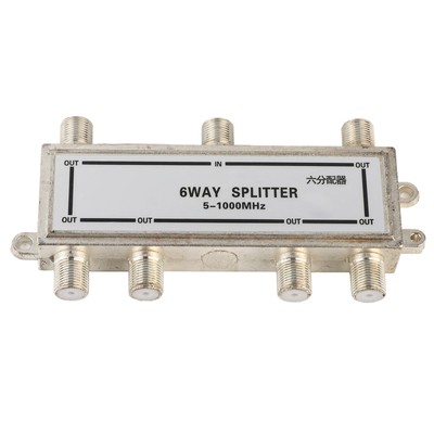 6 Way Coax Cable Splitter 5-1000MHz CATV TV Antenna Coaxial Signal Split SAL