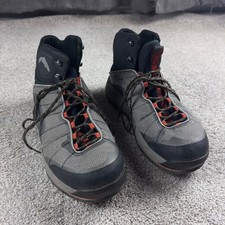 Simms Boots Mens 12 Gray Fishing Flyweight Wading Outdoors Fish Wade Durable