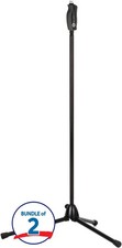 K M 25680 One-hand Microphone Stand - Black 2-pack 