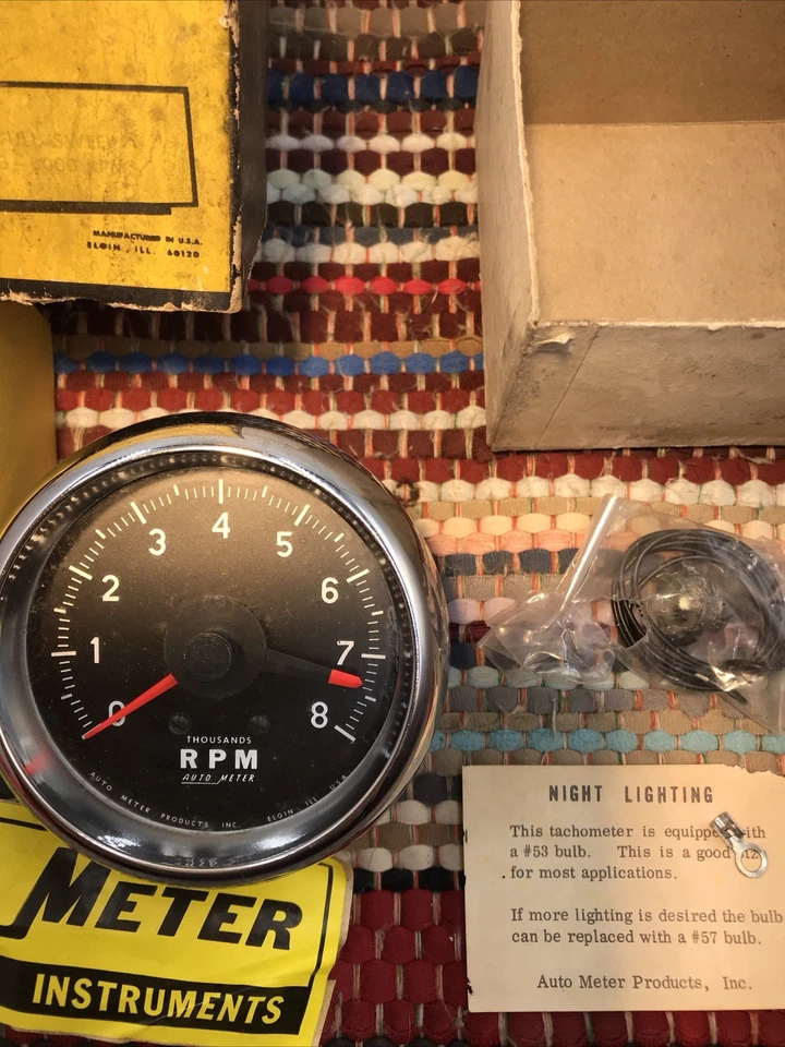 Auto Meter #278 Full Sweet 0-8000 RPM COMPETITION Instruments TACHOMETER - Image 4 of 4