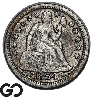 1854 Seated Liberty Dime w/ Arrows