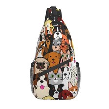 BCQJNB Dog Puppy Sling Backpack Crossbody Shoulder Bag Travel Hiking Daypack ...