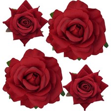 Rose Hair Clip Flower Hairpin Brooch Floral Clips, 4 Pcs Fabric Rose Flowers Hai