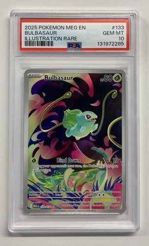 Bulbasaur Illustration Rare 133/132 Mega Evolution Holo PSA 10