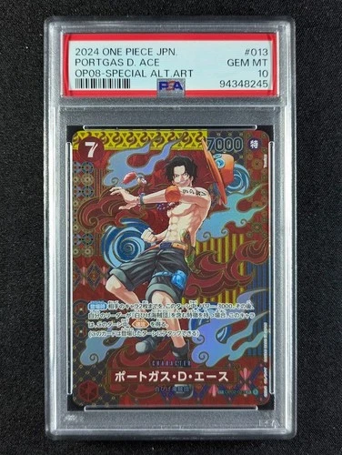 2024 One Piece PORTGAS D. ACE #OP02-013 Two Legends SP Ver. Alt Art PSA 10