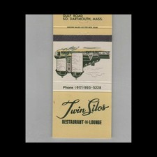 Matchbook Cover Twin Silos Restaurant & Lounge South Dartmouth, MA