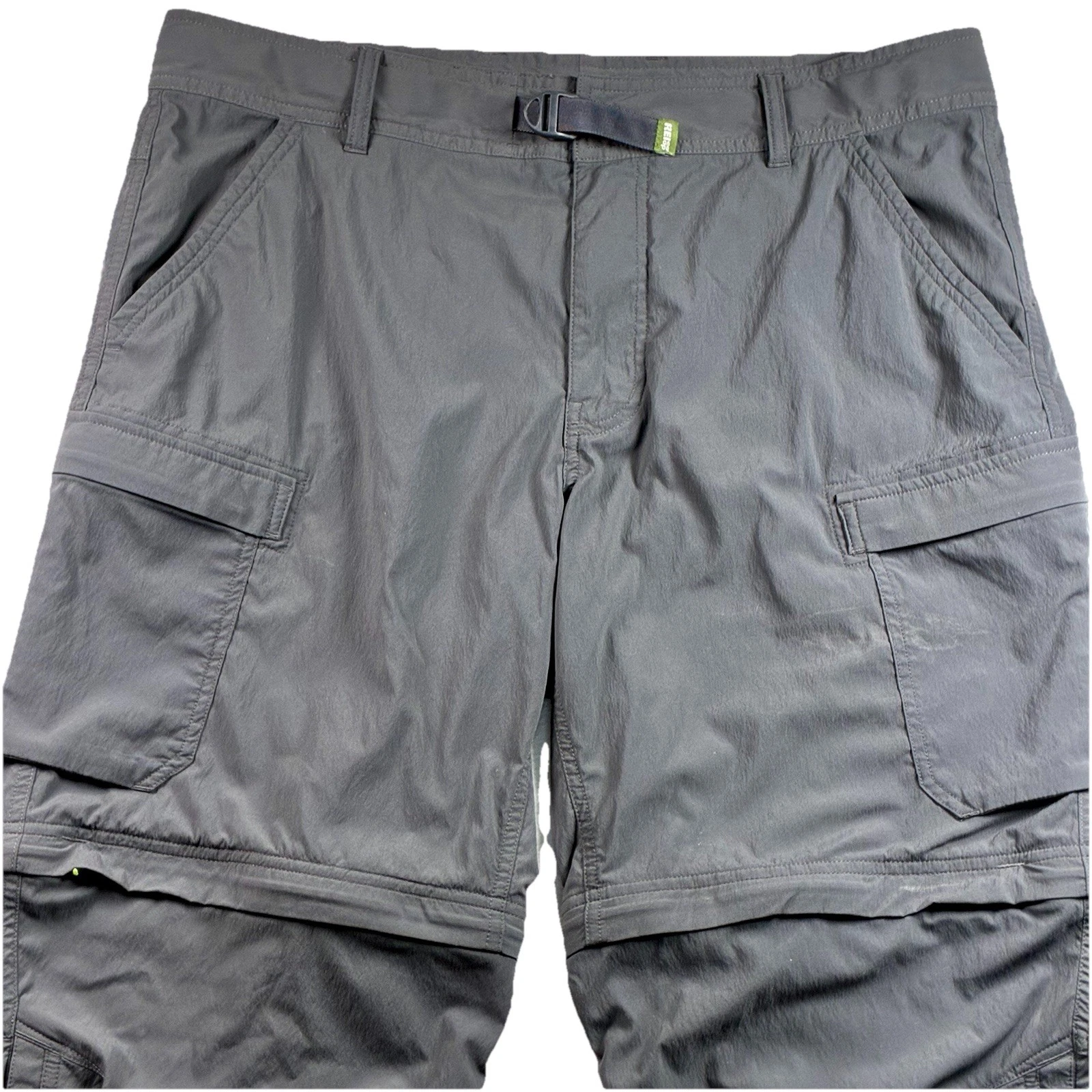 REI Co-Op Convertible Hiking Pants Mens 38x30 Gray Nylon Outdoors Zip-Off Cargo
