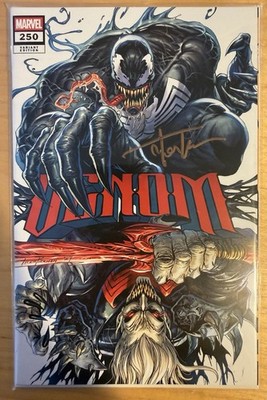 Venom #250 Variant Cover signed by Tyler Kirkham w/ COA. NM+ Key Issue