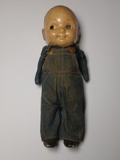 Vintage 1930 s 1940 s Buddy Lee Composition Advertising Doll Dungarees READ