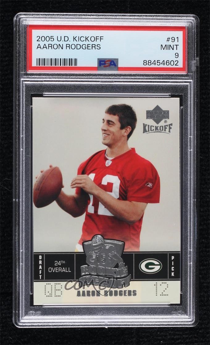 2005 Upper Deck Kickoff Rookie Kickoff Aaron Rodgers #91 PSA 9 MINT 0b0g