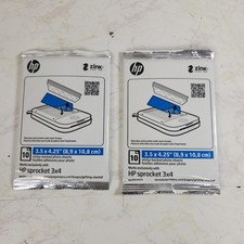 2 Genuine HP Sprocket 3x4 ZINK 10 Sticky-Backed Photo Sheets Total: 20 sheets
