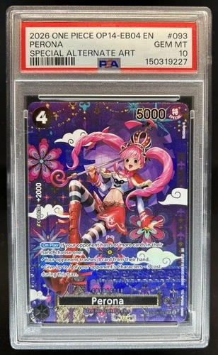 2026 One Piece Azure Sea's Seven Perona Special Card Alt Art #OP06-093 PSA 10