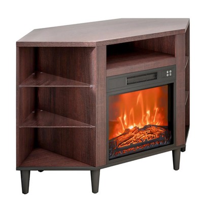 Electric Fireplace TV Stand, Corner TV Stand for TVs up to 50'', Corner Console