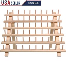 Wooden Thread Spool Rack Organizer Freestanding Wall Mounted Craft Storage New