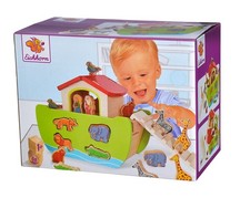 Wooden Noah's Ark Multi-Colour Shape Sorter Toy with 16 Colourful Animal Shapes