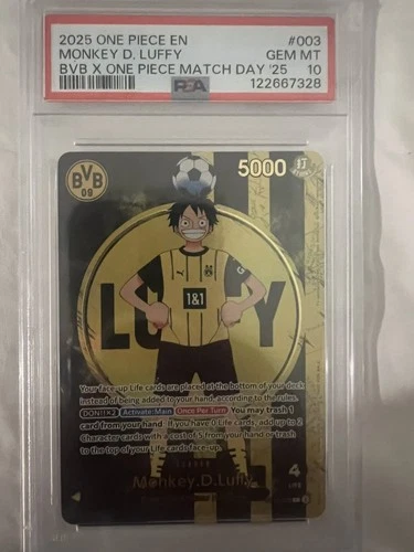 PSA 10 Monkey D Luffy ST13-003 BVB Borussia Dortmund ONE PIECE Matchday Promo EN