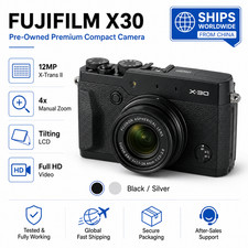 Fuji X30 12MP 4x Zoom F2 Lens Retro Design 2360K OLED EVF Tilting Screen