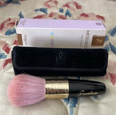 Vintage Guerlain Meteorites Pink Makeup Powder Brush Goat Hair Glam Y2K in Box!
