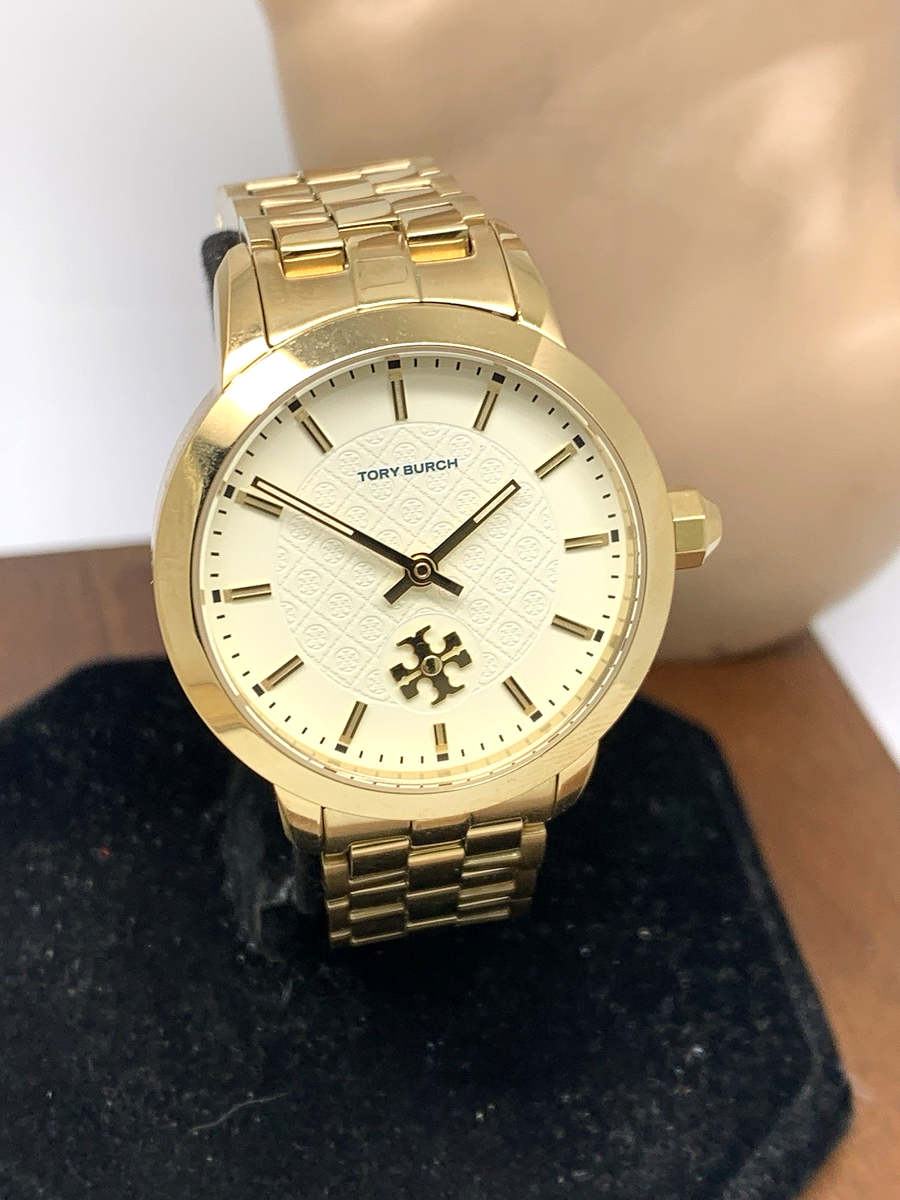 Tory Burch Women's Watch TBW1053 Quartz Cream Dial Gold Stainless