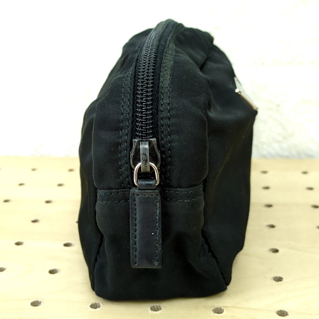 Prada Cosmetic Pouch Nylon Black Made in Italy Women's Used