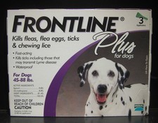 Frontline Plus for Dogs 45-88 lbs 3 pk 100 Genuine U.S EPA Approve  
