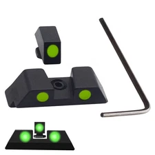 Kingson Front and Rear Handgun Sights Glow in The Dark for Glock Pistols, Fits