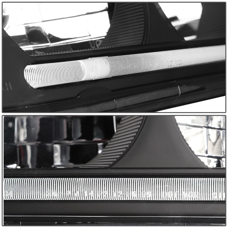 For 2000-2005 Chevy Impala LED DRL Tube Black Amber Signal Headlights+Tool Box - Image 4 of 4