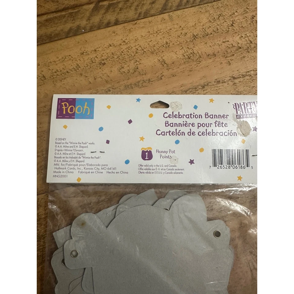Vintage Winnie the Pooh Happy Birthday Party Celebration Banner New Sealed - Image 3 of 4
