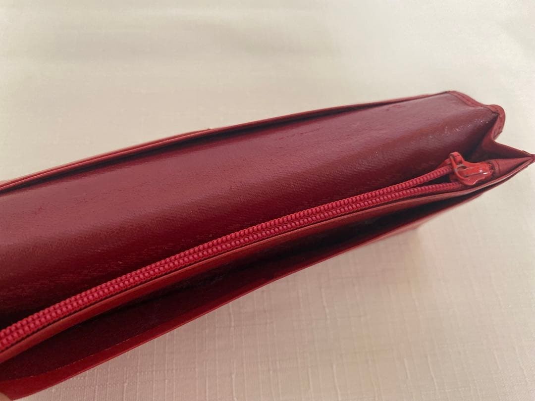Yves Saint Laurent Red Leather Bifold Wallet, Women's Fashion, Excellent Japan thumbnail 5