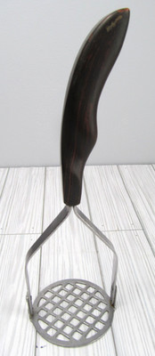 CUTCO Potato Masher Food Press Stainless Steel Brown Handle #14 USA Vintage H3