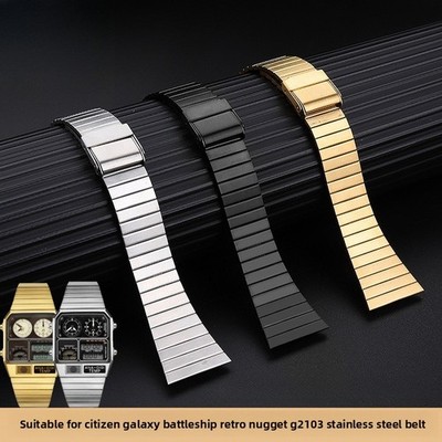For Citizen Ana-digi Temp JG2101-78E 2103-72X Stainless Steel Watch Strap 18mm